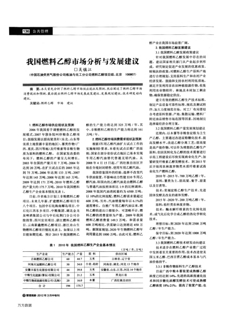我國(guó)燃料乙醇市場(chǎng)分析與發(fā)展建議