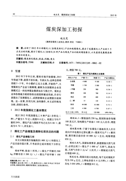 煤炭深加工初探