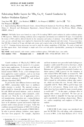 Fabricating Buffer Layers for YBa2Cu3Oy Coated Conductor by Surface Oxidation Epitaxy