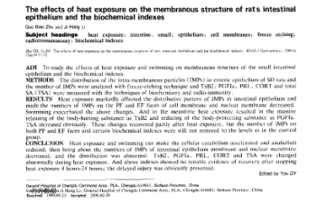 The effects of heat exposure on the membranous structure of rat's intestinalepithelium and the 