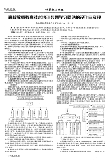 高校教師教育技術(shù)培訓(xùn)專題學(xué)習(xí)網(wǎng)站的設(shè)計與實現(xiàn)