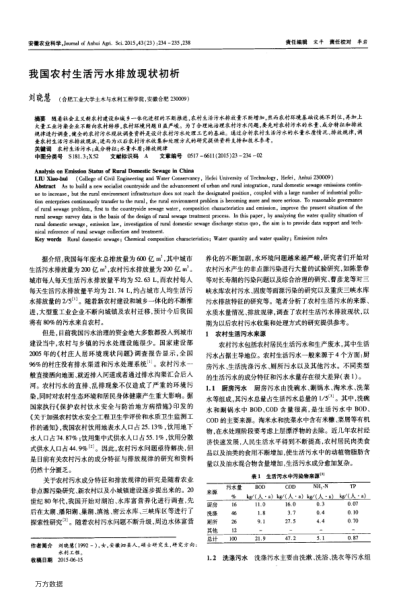 我國(guó)農(nóng)村生活污水排放現(xiàn)狀初析
