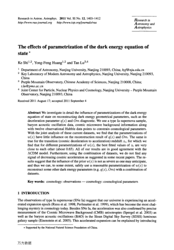 The effects of parametrization of the dark energy equation of state
