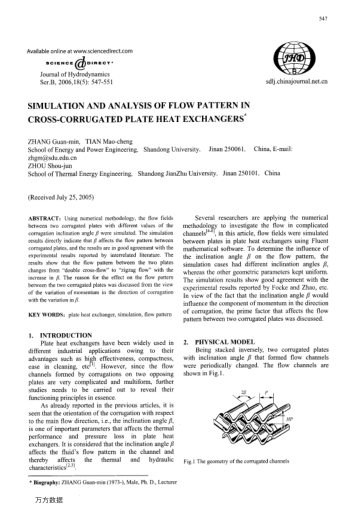 SIMULATION AND ANALYSIS OF FLOW PATTERN IN CROSS-CORRUGATED PLATE HEAT EXCHANGERS