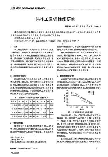 熱作工具鋼性能研究