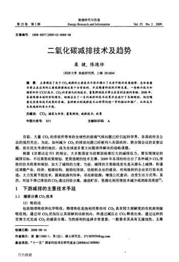 二氧化碳減排技術(shù)及趨勢