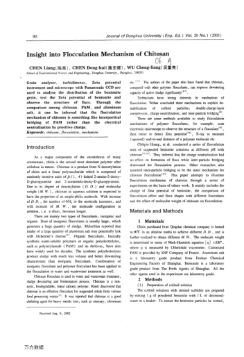Insight into Flocculation Mechanism of Chitosan