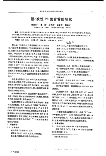 鋁/改性PE復合管的研究