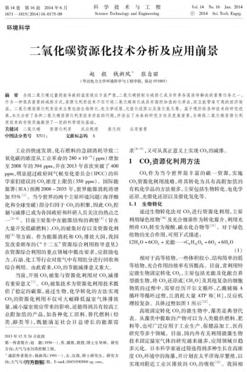 二氧化碳資源化技術(shù)分析及應(yīng)用前景