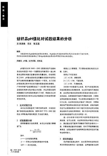 紡織品pH值比對試驗(yàn)結(jié)果的分析