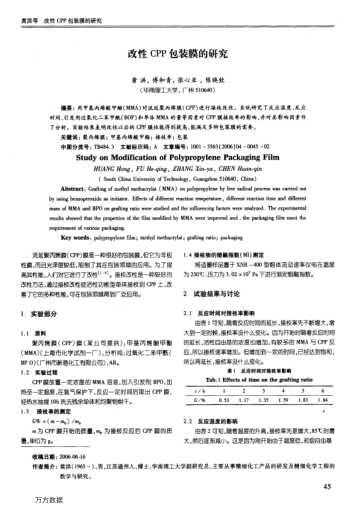 改性CPP包裝膜的研究