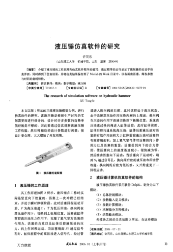 液壓錘仿真軟件的研究