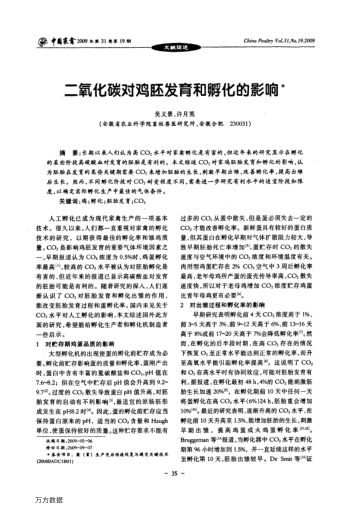 二氧化碳對(duì)雞胚發(fā)育和孵化的影響
