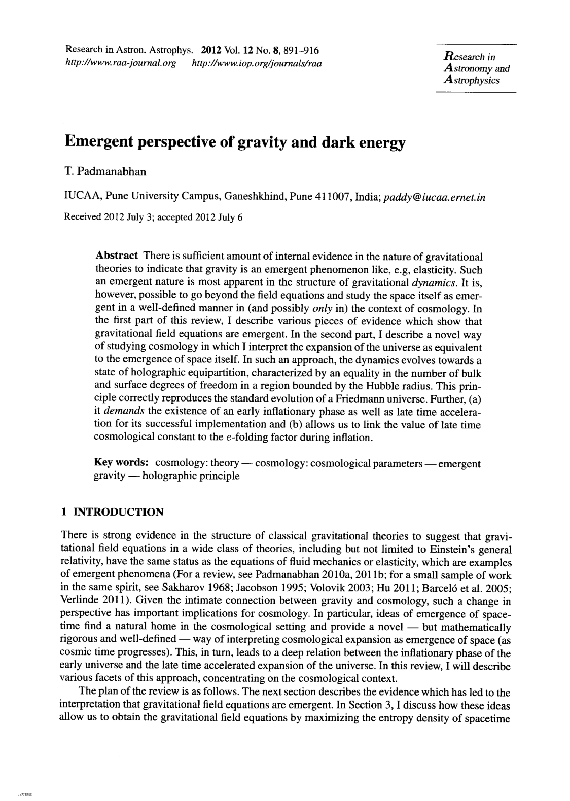 Emergent perspective of gravity and dark energy