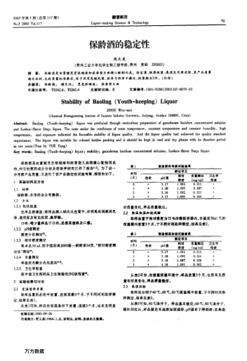 保齡酒的穩(wěn)定性