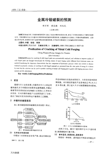 金屬冷鍛破裂的預(yù)測(cè)