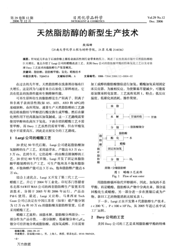 天然脂肪醇的新型生產(chǎn)技術(shù)