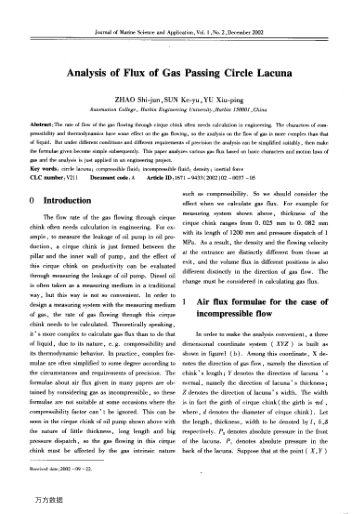 Analysis of Flux of Gas Passing Circle Lacuna