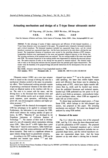 Actuating mechanism and design of a T-type linear ultrasonic motor