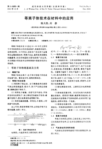 等離子體技術在材料中的應用
