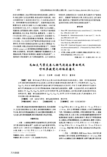 毛細(xì)支氣管炎患兒潮氣流速容量曲線及呼吸參數(shù)變化的臨床意義