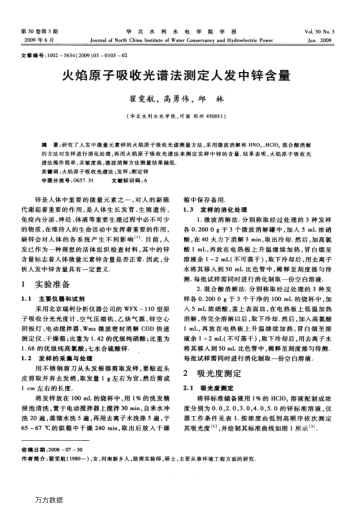 火焰原子吸收光譜法測(cè)定人發(fā)中鋅含量