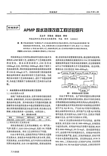 APMP廢水處理改造工程試驗(yàn)研究
