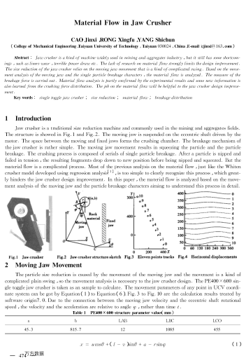 Material Flow in Jaw Crusher