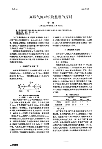 高壓氣流對(duì)織物整理的探討