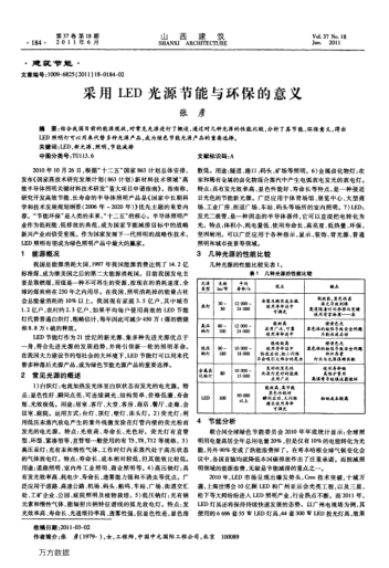 采用LED光源節(jié)能與環(huán)保的意義
