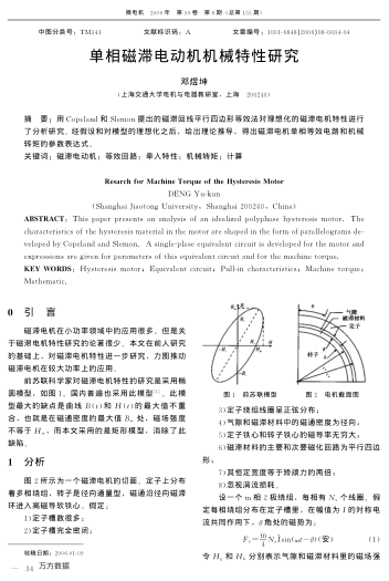 單相磁滯電動(dòng)機(jī)機(jī)械特性研究