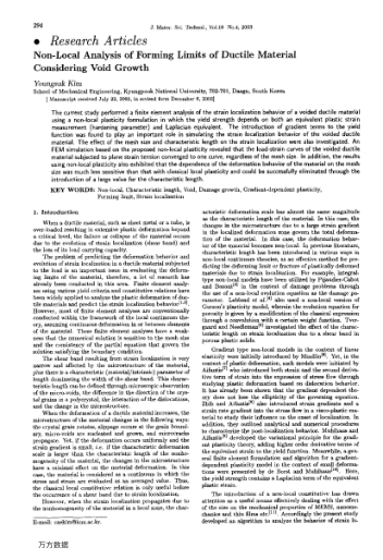 Non-Local Analysis of Forming Limits of Ductile Material Considering Void Growth