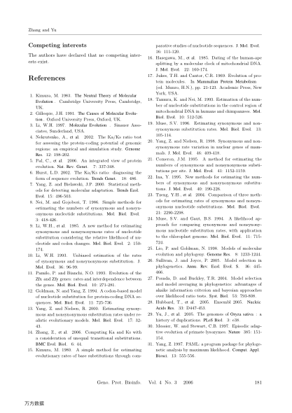 Evaluation of Six Methods for Estimating Synonymous and Nonsynonymous Substitution Rates
