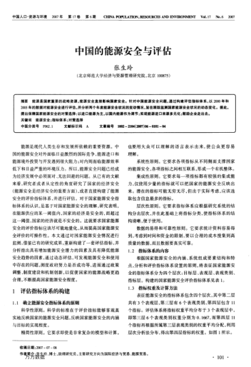 中國的能源安全與評估