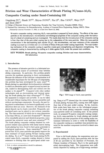 Friction and Wear Characteristics of Brush Plating Ni/nano-Al2O3 Composite Coating under Sand-Contai