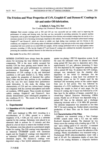 The Friction and Wear Properties of CrN, Graphit-iC and Dymon-iC Coatings in Air and under Oil-lubri