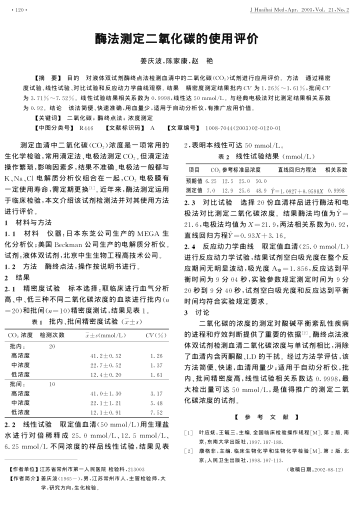 酶法測(cè)定二氧化碳的使用評(píng)價(jià)