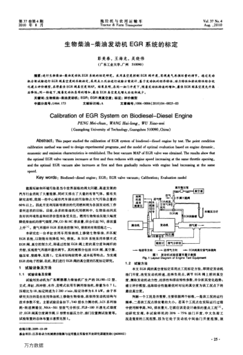 生物柴油-柴油發(fā)動機(jī)EGR系統(tǒng)的標(biāo)定