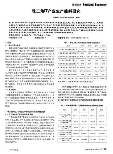 珠三角IT產(chǎn)業(yè)生產(chǎn)能耗研究