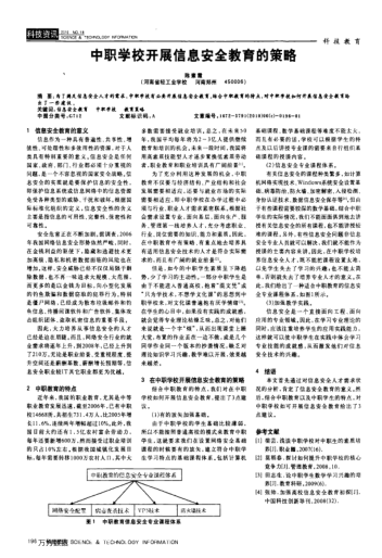 中職學校開展信息安全教育的策略