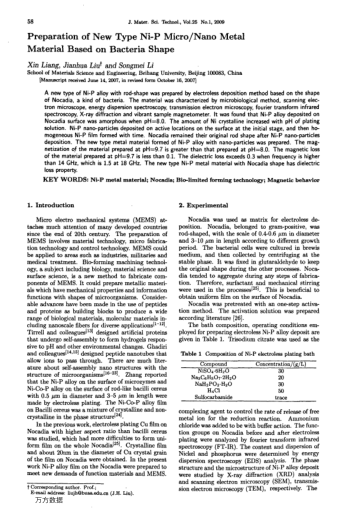 Preparation of New Type Ni-P Micro/Nano Metal Material Based on Bacteria Shape