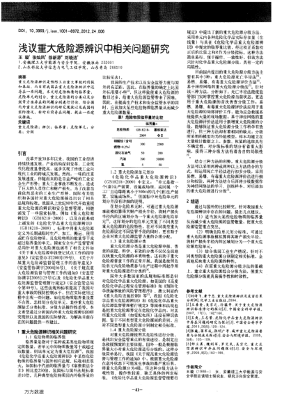 淺議重大危險源辨識中相關(guān)問題研究