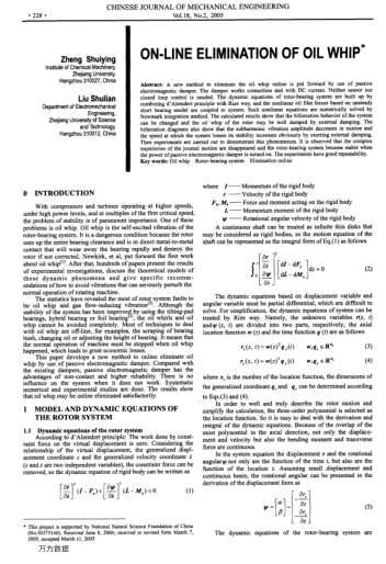 ON-LINE ELIMINATION OF OIL WHIP