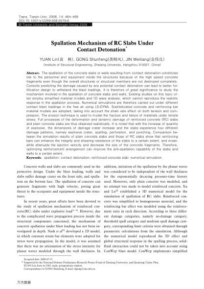 Spallation Mechanism of RC Slabs Under Contact Detonation