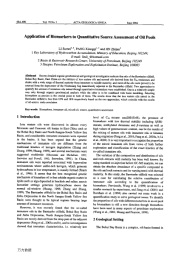 Application of Biomarkers to Quantitative Source Assessment of Oil Pools