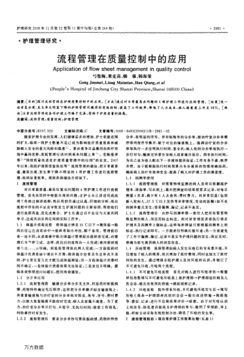 流程管理在質(zhì)量控制中的應用