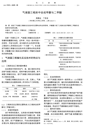 氣液固三相床中合成甲醇與二甲醚