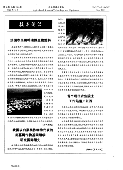 法國農(nóng)民用鴨油做生物燃料