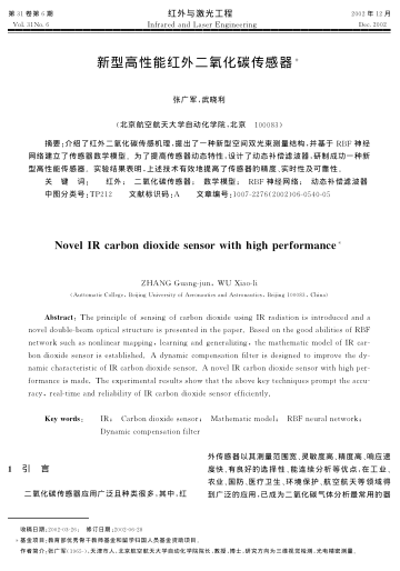 新型高性能紅外二氧化碳傳感器