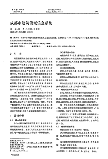 成都市建筑能耗信息系統(tǒng)